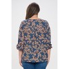 WEST K Women's Plus Size Sophia Three Quarter Sleeve Blouse - 3 of 4