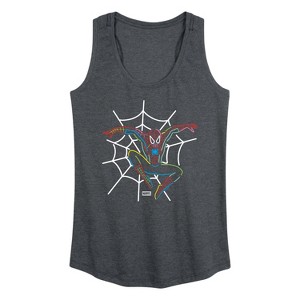 Women's - Marvel - Spider-Man Neon Web Graphic Racerback Tank - 1 of 4