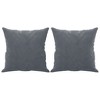vidaXL 3-Seater Lounge Sofa with Throw Pillows - Dark Gray Velvet - Polyester Upholstery, Foam-Filled Seats, Metal Frame, Modern Design - 4 of 4