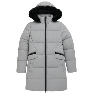 White Mountain Womens' Faux Fur Trim Hooded Long Coat - 1 of 3