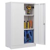 Folding Filing Storage Cabinet, 42 Inch Metal Storage Cabinet with 2 Locking Doors Adjustable Shelf Storage Locker Cabinet-White - 4 of 4