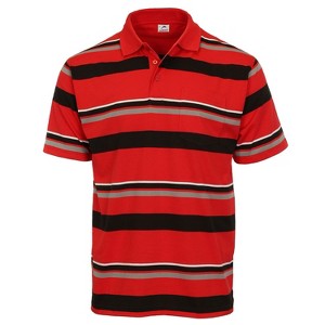 Gioberti Mens Multiple Stripe Polo Shirt With Pocket - Short Sleeve Yarn Dye - 1 of 2