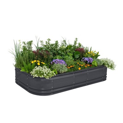 Vego Garden 10-in-1 Novel Modular Rectangular Metal Outdoor Raised Garden Bed Kit 48"x96"x17"