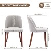 Upholstered Dining Chairs Set of 2 with Back, Fabric Side Chair with Wood Legs for Dining Room, Kitchen, Restaurant - 2 of 4