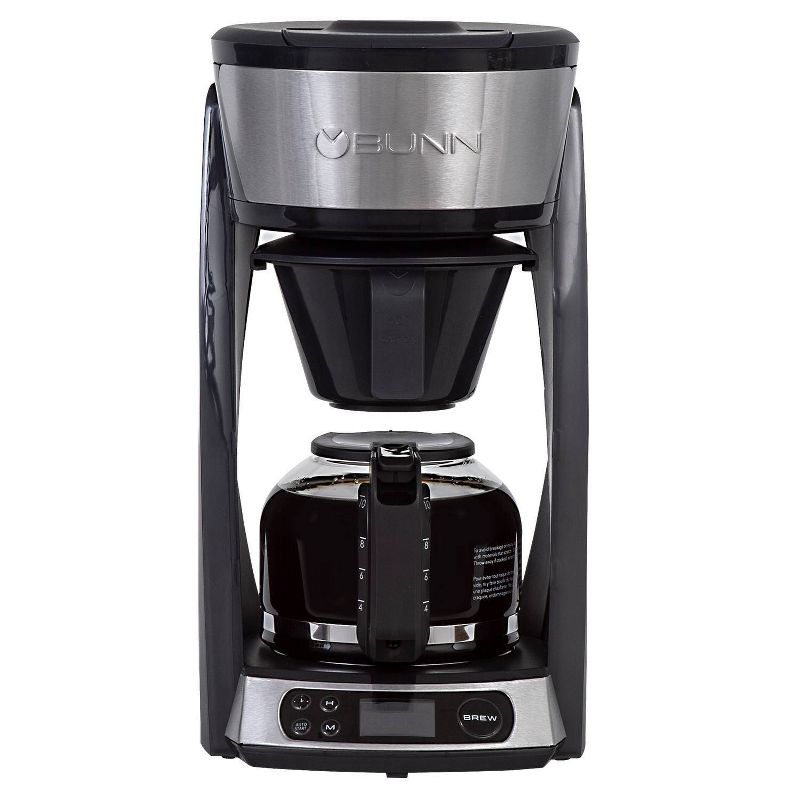BUNN Heat N&#39; Brew 10 Cup Programmable Coffee Maker - Black, 1 of 7