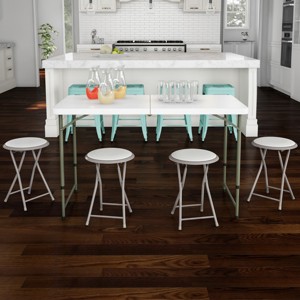 Lavish Home Set of 4 Folding Bar Stools, Heavy-Duty 18 in. Stool with 225lbs Capacity and Padded Seats for Dorm, Recreation or Game Room - 1 of 4
