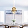 ALOADECOR Mid-Century Modern Matte Gold Tiered Crystal Chandelier Luxury Hanging Light For Living Room And Dining Room - 2 of 4