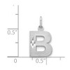 Black Bow Jewelry 14k White Gold, Julia Collection, Small Satin Block Initial B Pendant - 3 of 4