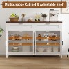 Whizmax 55"Buffet Sideboard Cabinet with Drawer and Storage,Barn Doors Coffee Bar Cabinet Buffet Table for Kitchen,Living Room(White) - 4 of 4