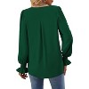 Women's Long Sleeve Tops Dressy Casual V Neck Tunic Shirts Loose Chiffon Work Blouse - 3 of 4