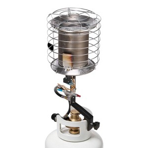 VEVOR Propane Tank Top Heater, 42000 BTU Rapid Heating 360-Degree Infrared Radiant Tank Top Gas Heater, Stepless Temperature Adjustment, Silver - 1 of 4