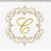Linum Home Textiles 100% Turkish Cotton MONICA Gold Thread 2PC Embellished Hand Towel Set - 3 of 3