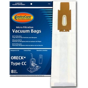 EnviroCare Replacement Micro Filtration Bags fit Oreck Type CC, XL. Fits: XL7, XL21, 2000, 3000, 4000, 8000, 9000 Upright Vacuum Cleaners 8 pack - 1 of 4