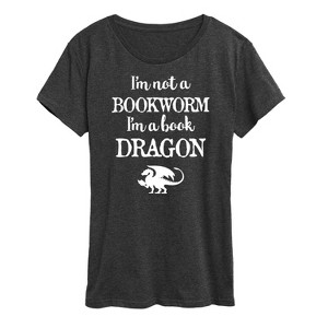 Women's - Instant Message - I'm A Book Dragon Short Sleeve Graphic T-Shirt - 1 of 4