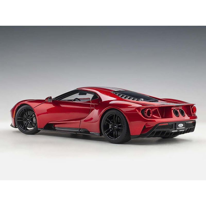 2017 Ford GT Liquid Red with Silver Stripes 1/18 Model Car by Autoart, 4 of 5