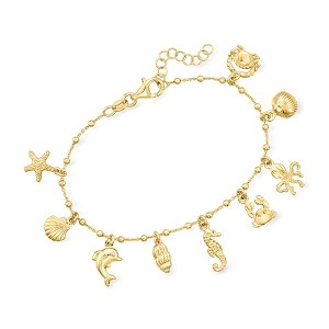 Pure Collection by Ross-Simons Italian 18kt Gold Vermeil Sea Life Charm Bracelet - 1 of 4