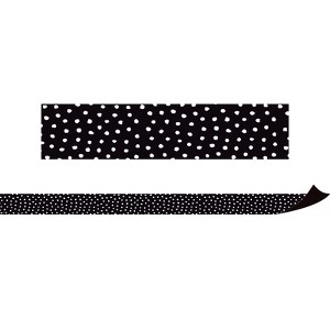Teacher Created Resources Black with White Painted Dots Magnetic Border, 24 Feet (Pack of 2) - 1 of 1