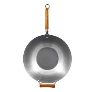 Ken Hom Excellence Carbon Steel Uncoated Wok - Uncoated Carbon Steel Wok - 14 inches - 1 of 4
