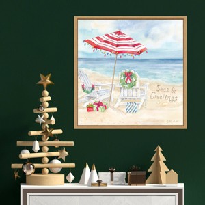 Amanti Art 22"x22" Christmas at The Cape VI by Cynthia Coulter Framed Canvas Wall Art Print - 1 of 4