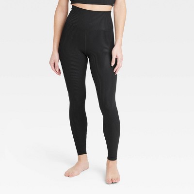 Women's Ultra High-rise Rib Leggings 27 - All In Motion™ Black M : Target