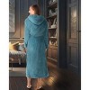 ADR Women's Robe, Plush Fleece Women's Bathrobe with Hood, Long Fluffy Fuzzy Bath Robe Pink Purple Plus Size - 3 of 4