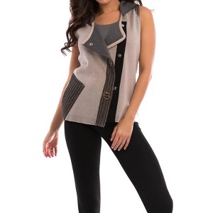 Women's Cross Stitch Hooded Vest - ANGEL - 1 of 4