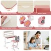 Tangkula Kids Desk & Chair Set Height Adjustable Children School Study Table & Chair Pink - 3 of 4