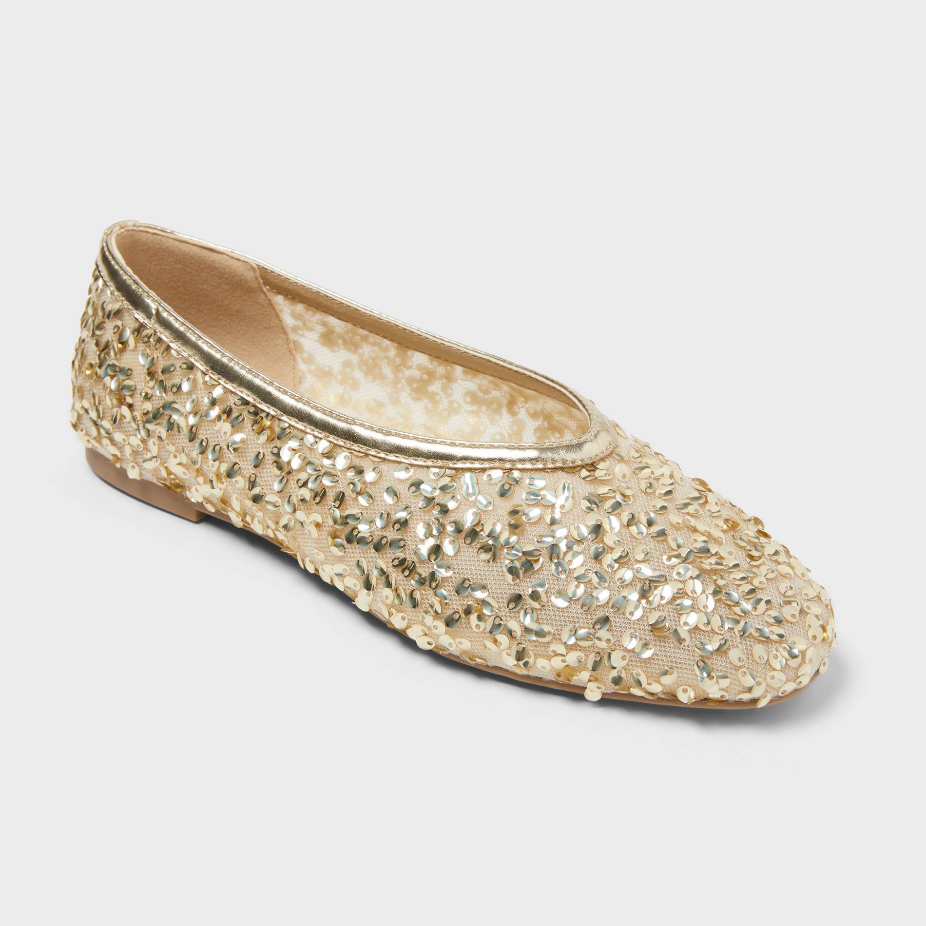 Women’s Sammie Shoes with Memory Foam Insole - A New Day™ Champagne 8