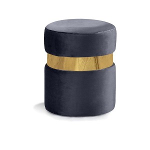 Meridian Furniture,Hailey Velvet Ottoman/Stool - 1 of 4