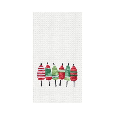 C&F Home Holiday Buoys Embroidered Waffle Weave Kitchen Towel