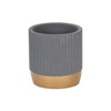 Cheungs Aurone Round Ridged Ceramic Pot with Gold Finished Base - Small - Gray - 2 of 4