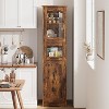 Pantry Cabinet, Tall Bathroom Storage Cabinet with Glass Doors and Adjustable Shelf, Freestanding Cupboard Tall Linen Cabinets for Kitchen, White - 4 of 4