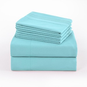 Marcielo 4/6 Pcs Soft Solid & Embroidery Bed Sheets Set - 1 of 4