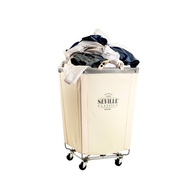 Seville Classics Rolling Commercial Laundry Hamper