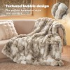 Fluffy Faux Fur Throw Blanket Fuzzy Soft Bubble Blanket for Couch Bed Sofa Chair Faux Fur Decor Gifts for Home Bedroom Living Room Thick Warm Furry Co - 3 of 4