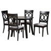 Baxton Studio Charlottle Modern Grey Fabric and Dark Brown Finished Wood 5-Piece Dining Set - 2 of 4