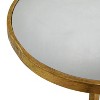 Contemporary Metal Pedestal Accent Table Gold - Olivia & May: Hammered, Round Side, No Assembly Required - 3 of 4