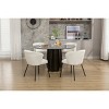 Modern Boucle Upholstered Dining Chairs Set of 2 with Curved Backrest and Black Metal Legs for Kitchen Dining Room-Baofuwish - 3 of 4