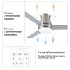 BestParts 48" Low Profile Ceiling Fan with Lights and Remote, Flush Mount, Reversible, Dimmable, 3CCT, Quiet for Indoor/Outdoor Use - 3 of 4