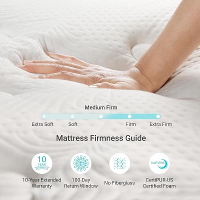 Serweet 12" Spring & Memory Foam Hybrid Mattress Heavier Coils For