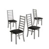 SKRAN Metal Dining Chairs Set, Steel Legs and PU Leather Seats, High Back Armless Dining Chairs, for Kitchen, Living Room - 2 of 4