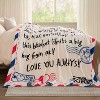 Mom Super  Mom Blanket for Women Wife Grandma Mothers Day Soft Flannel Christmas Birthday Throw Blanket Gifts from Daughter Son 60" x 80" Ivory White - 2 of 4
