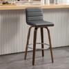 Bekrvio 26"/29" Swivel Bar Stools Set of 1/2/3/4, Faux Leather Upholstered Counter Chairs with Wood Legs, Mid-Century Seating for Kitchen Island - 2 of 4