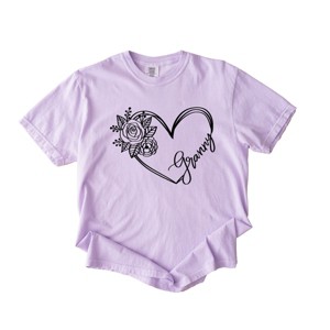 Simply Sage Market Granny Heart Outline Garment Dyed Tee - 1 of 4