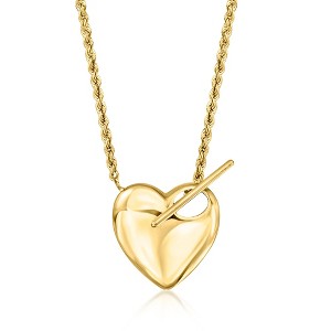 Ross-Simons Italian 14kt Yellow Gold Heart Toggle Necklace - 1 of 2