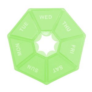 Unique Bargains 7 Grid Polygonal Pill Case 1 Pc - 1 of 4