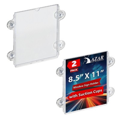 Clear Acrylic Window/Door Sign Holder Frame with Suction Cups, 8.5''W x 11''H