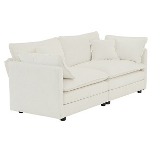 DexmalleSet of 2 Chenille Upholstered Loveseats,White - 1 of 4