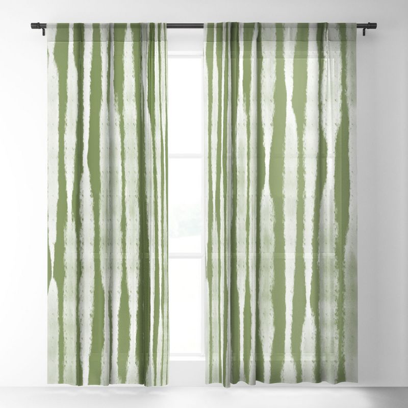 Lane and Lucia Tie Dye No 2 In Green Single Panel Sheer Window Curtain - Society6, 2 of 7