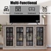 AMERLIFE 63" Sideboard, 6 Adjustable Shelves Sideboard Buffet Cabinet with 4 Doors - 3 of 4